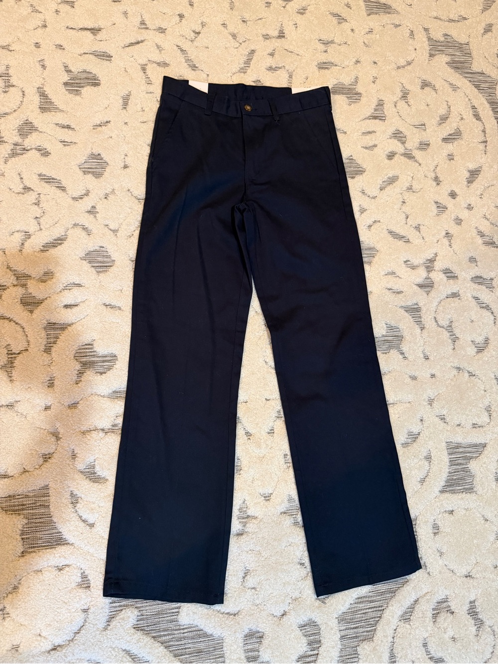 New NWT Boy’s Classic Straight-Leg Navy dress pants flat front size 14 slim